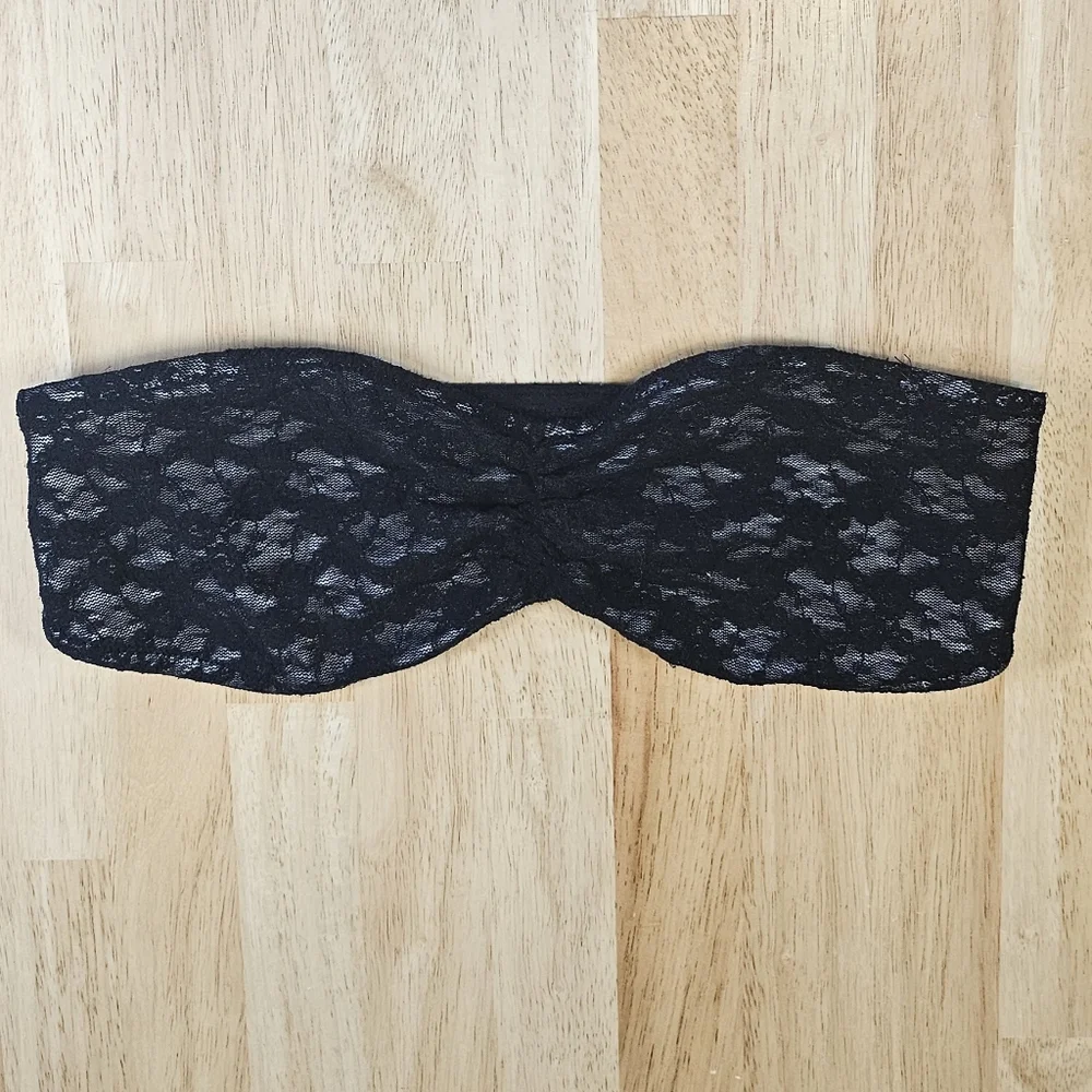 Black Lace Bandeau Bra - Picture 8 of 8